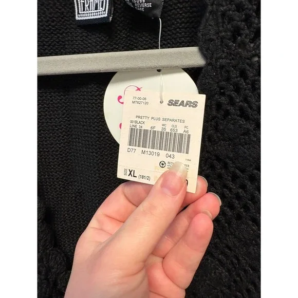 VTG NWT 90's Floral Knit‎ Cardigan Vest Cottagecore By Freeze Frame SEARS - Picture 6 of 7